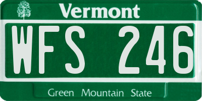 VT license plate WFS246