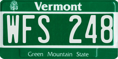 VT license plate WFS248