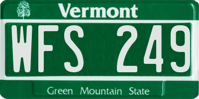 VT license plate WFS249
