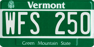VT license plate WFS250