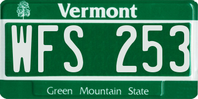VT license plate WFS253