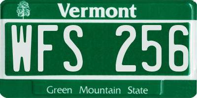 VT license plate WFS256