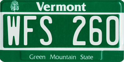 VT license plate WFS260