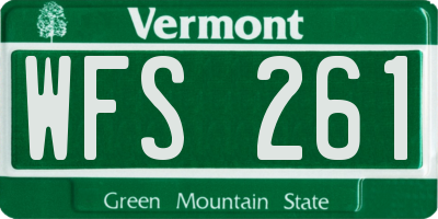 VT license plate WFS261