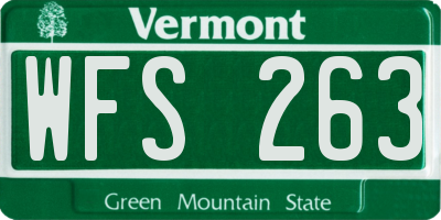 VT license plate WFS263