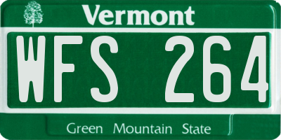 VT license plate WFS264