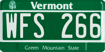 VT license plate WFS266