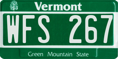 VT license plate WFS267