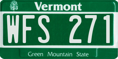 VT license plate WFS271