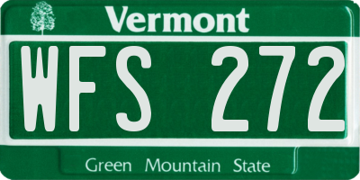 VT license plate WFS272