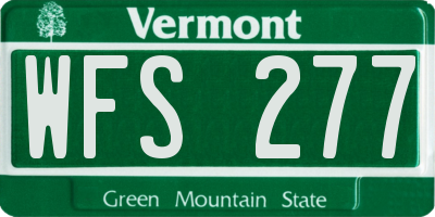 VT license plate WFS277