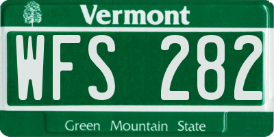 VT license plate WFS282