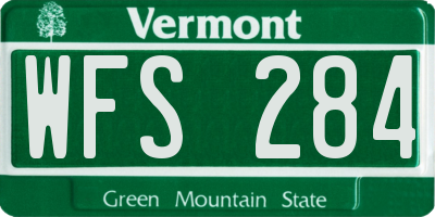 VT license plate WFS284
