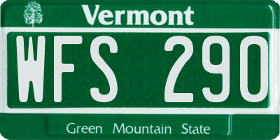 VT license plate WFS290