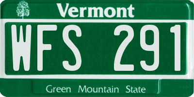 VT license plate WFS291