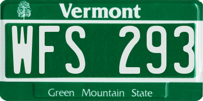 VT license plate WFS293