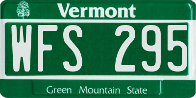 VT license plate WFS295