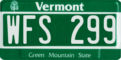VT license plate WFS299