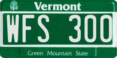 VT license plate WFS300