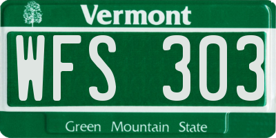 VT license plate WFS303