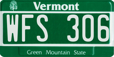 VT license plate WFS306