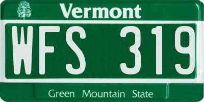 VT license plate WFS319