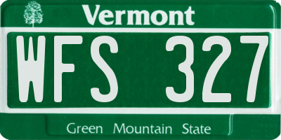 VT license plate WFS327
