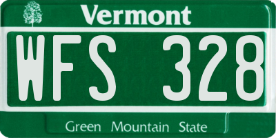 VT license plate WFS328