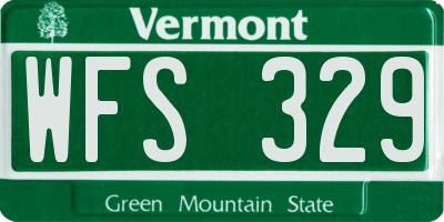 VT license plate WFS329