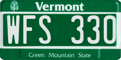 VT license plate WFS330