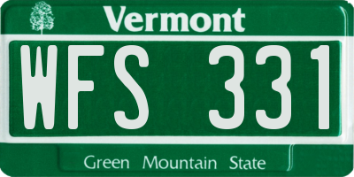 VT license plate WFS331