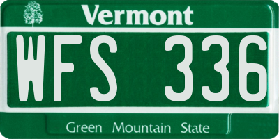 VT license plate WFS336