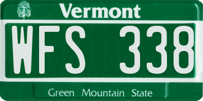 VT license plate WFS338