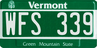 VT license plate WFS339