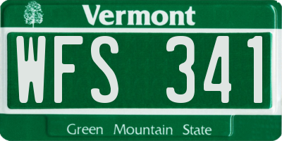 VT license plate WFS341