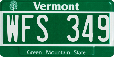 VT license plate WFS349