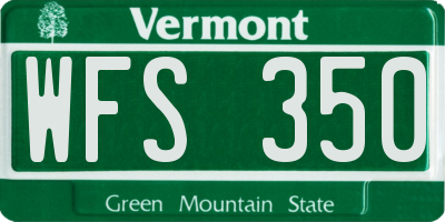 VT license plate WFS350