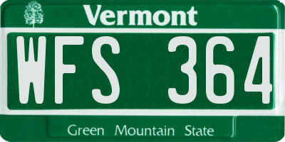 VT license plate WFS364