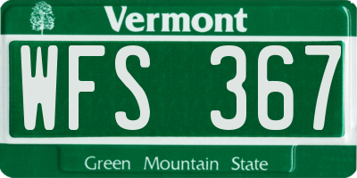 VT license plate WFS367