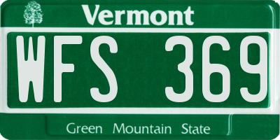 VT license plate WFS369