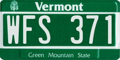 VT license plate WFS371