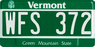 VT license plate WFS372