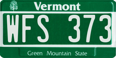 VT license plate WFS373