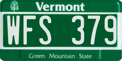 VT license plate WFS379