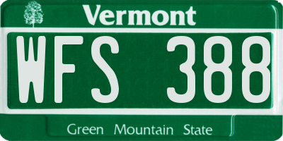 VT license plate WFS388