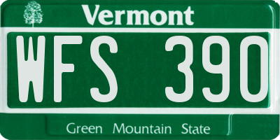 VT license plate WFS390