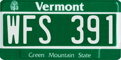 VT license plate WFS391