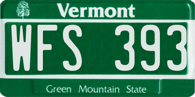 VT license plate WFS393