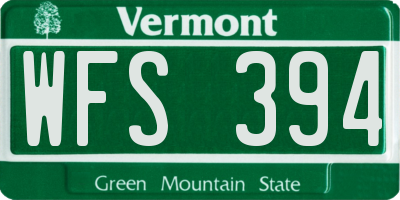 VT license plate WFS394