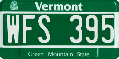 VT license plate WFS395
